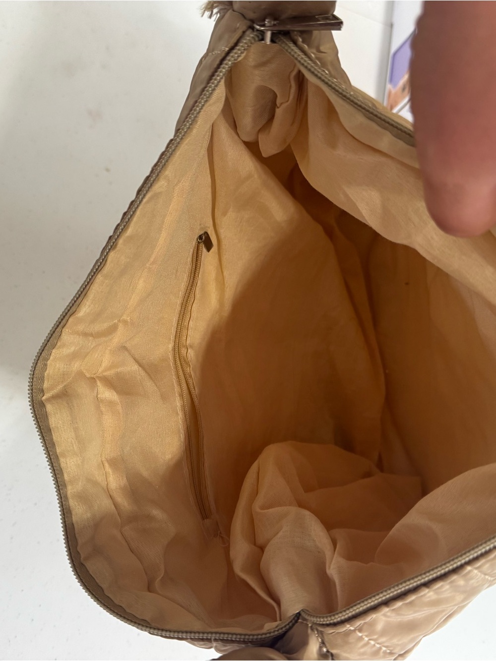Quilted Tan Shoulder Bag - Picture 5 of 5